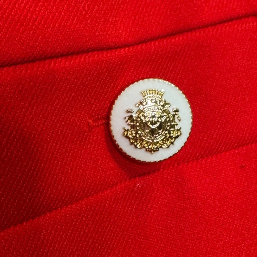 Ann Taylor Bright Red Wide Leg Sailor Pants With Front Buttons - Picture 3 of 4